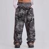 Unisex Streetwear Camouflage-Print Lockere Passform Gerade Beine Jogginghose Freizeithose