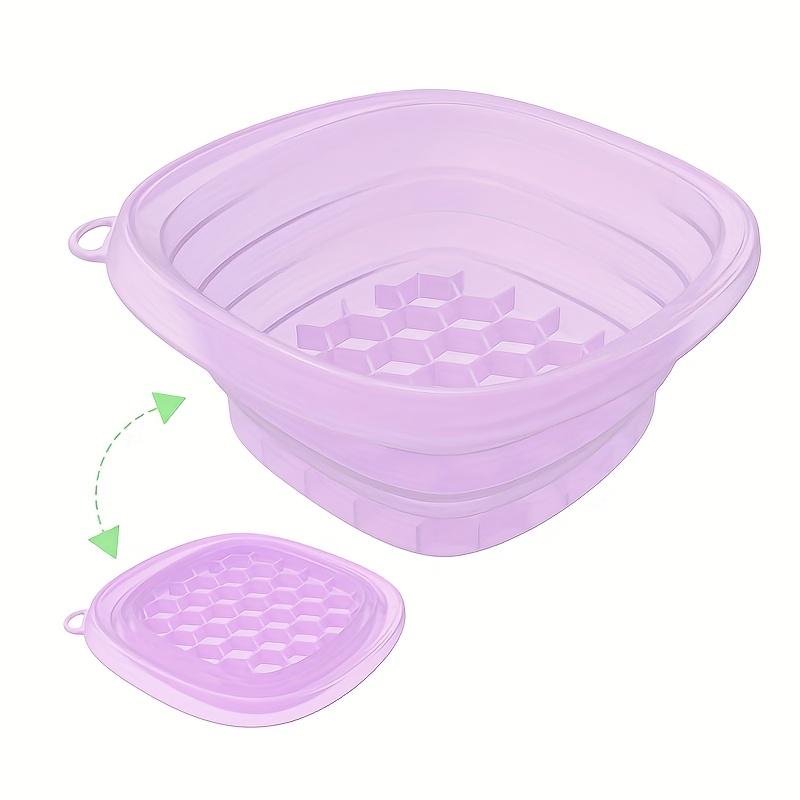Square Ice Face Basin with Detachable Ice Compartments - Foldable, Ergonomic 30° Design for Portable Skincare at Home