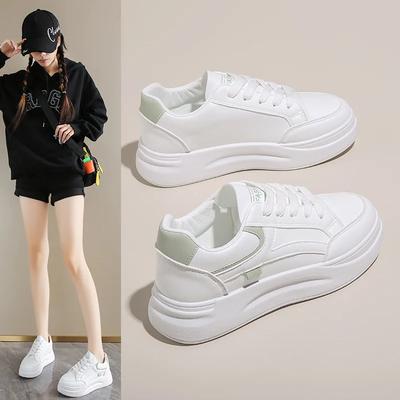 Mode Damen Freizeitschuhe Weiß Dicke Sohle Damen Sneaker Bequeme Vielseitige Laufschuhe Outdoor Tennis Skateboard Schuh
