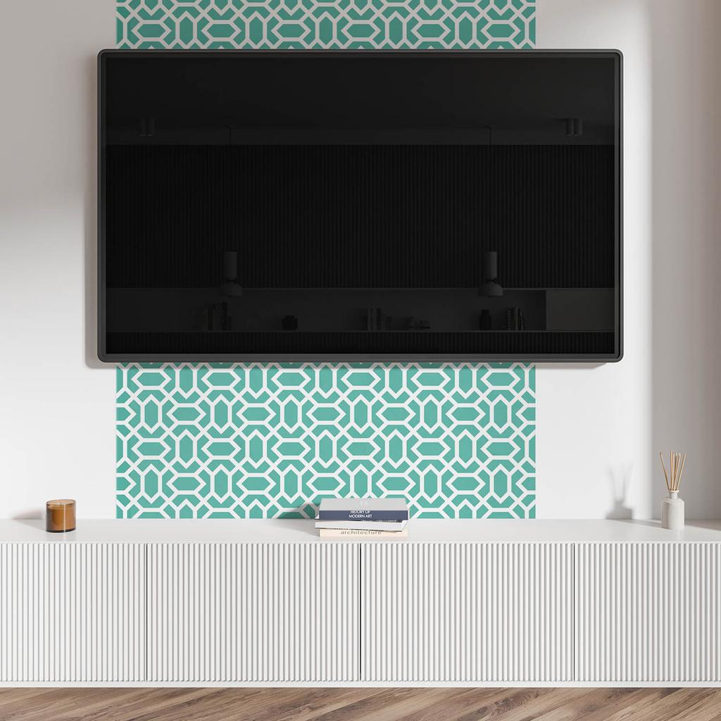 Self-adhesive Vinyl Panel with Print for Bathroom 120x60 cm Geometric Pattern with Shapes