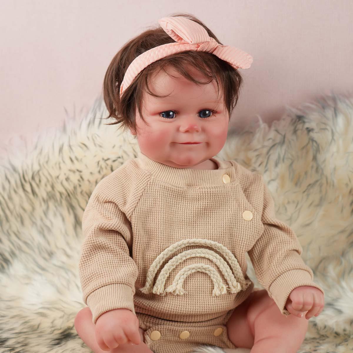 

19-дюймовая кукла реборн девочка, реалистичная мини-кукла, коллекционная кукла, похожая на настоящую