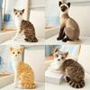 Realistic Plush Cat Figurine For Home Decoration And Gifts With Soft Pp Cotton Filling
