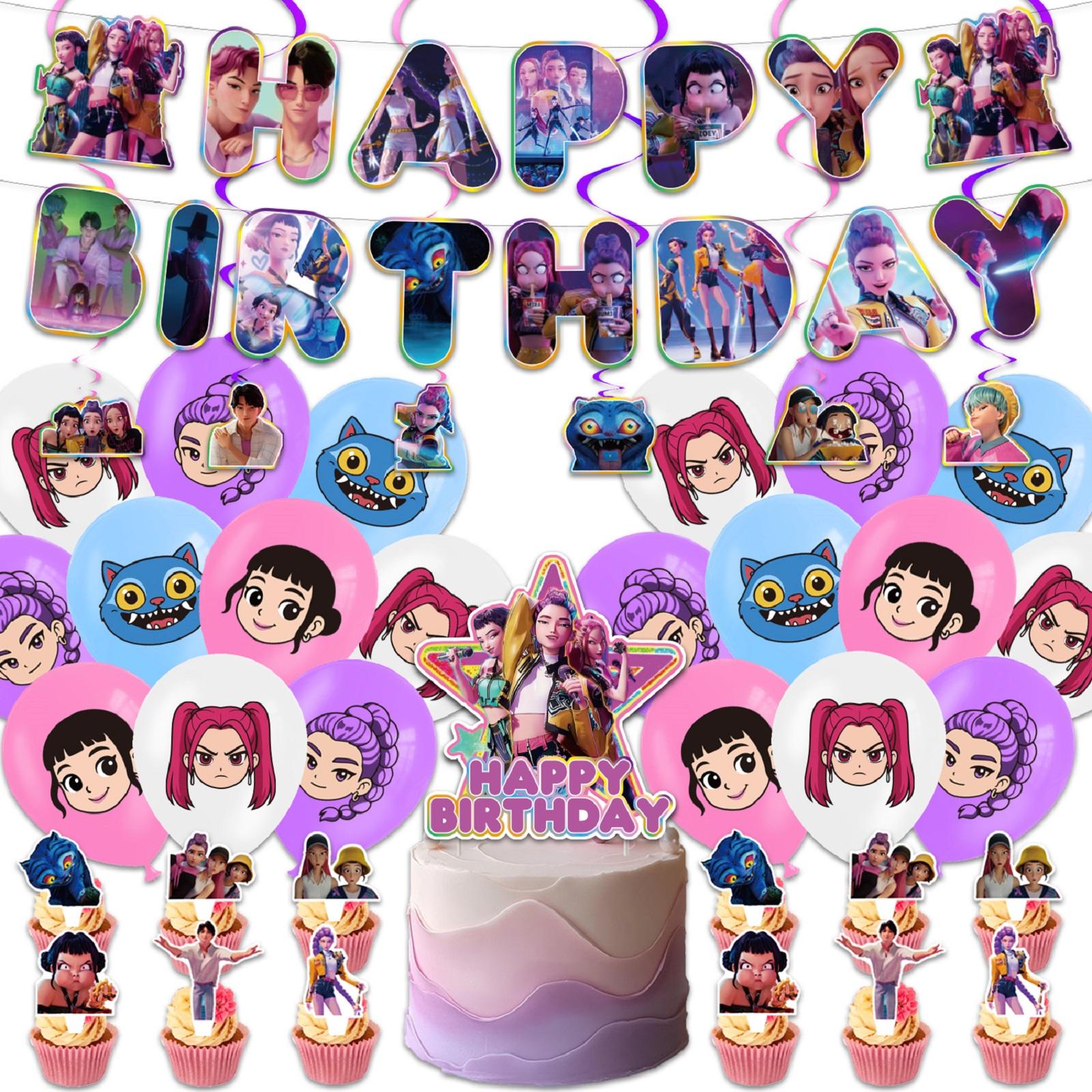 

Охотники на ведьм Тематика дня рождения Украшение для вечеринки Баннер Флажки для торта Воздушные шары - Набор One Size