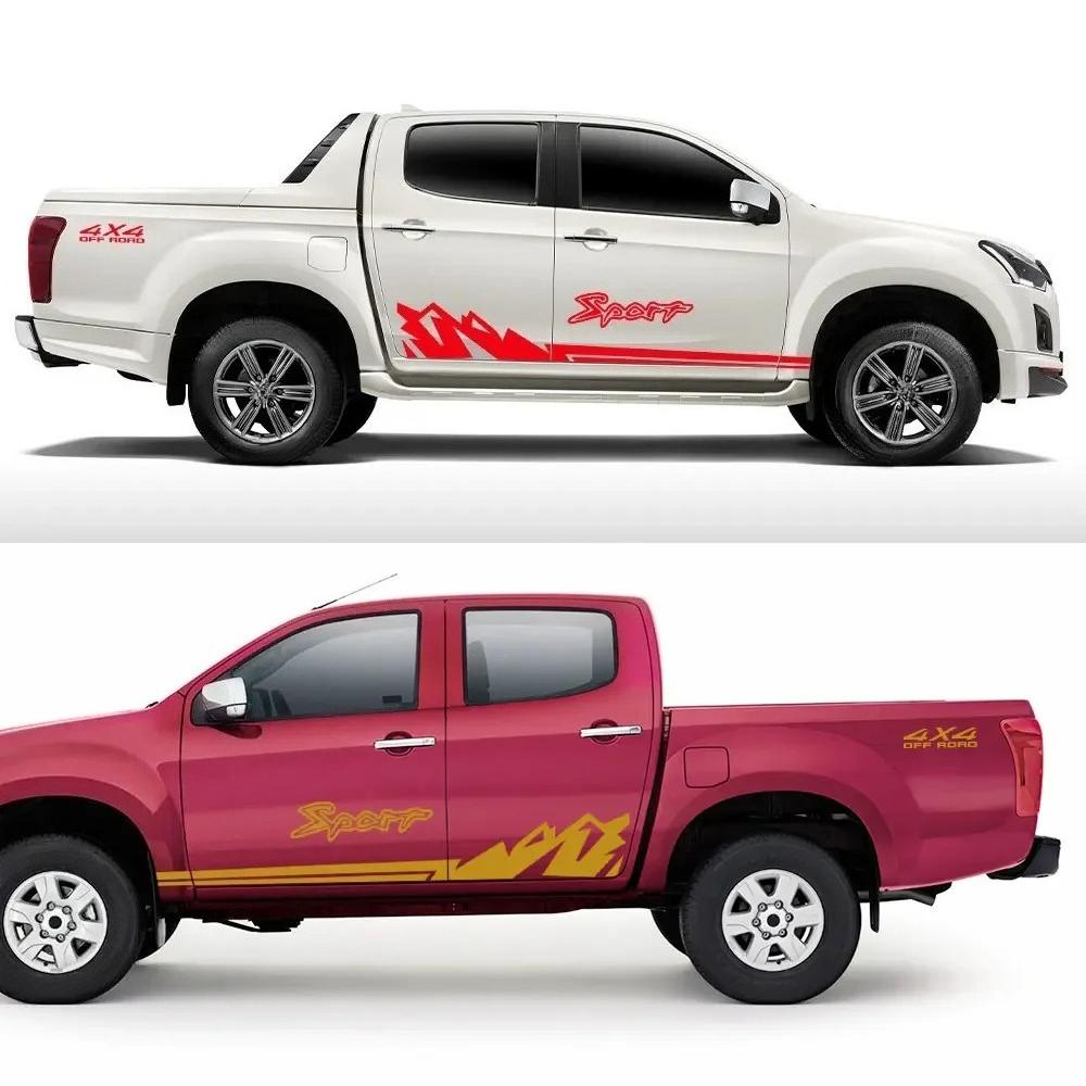 Pickup Decal For Isuzu Dmax Toyota Tacoma Car Stickers Truck Mountain 4x4 Sport Style Vinyl Cover Auto Decoration Accessories