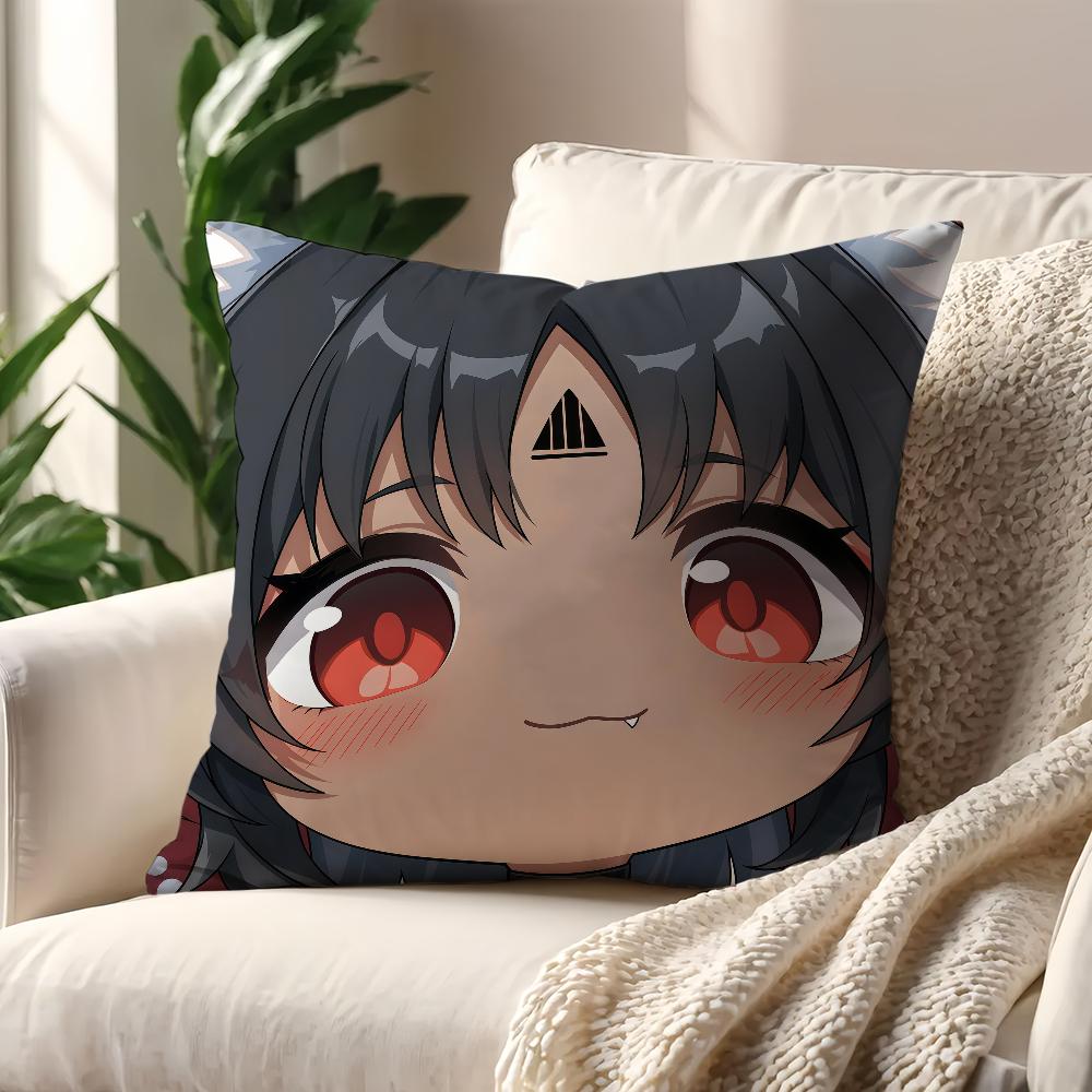 Game Cute  ZZZ Face Q-version Avatar Cushion Cover Pillow Cover Decoration Room Home Sofa Living Office Car Nordic Simplicity