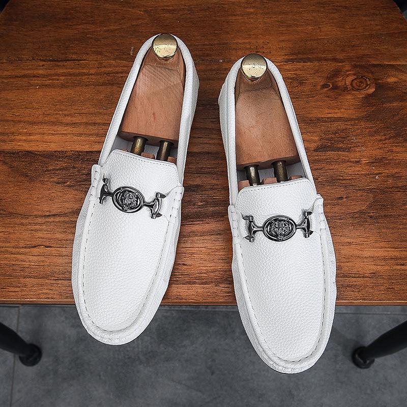 Autumn one-pedal social Doudou shoes men's Korean version versatile British casual leather shoes men's trendy shoes can be