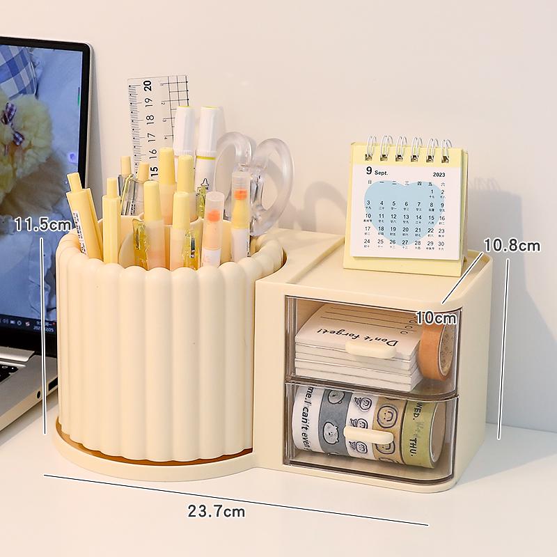 Rotating Pen Holder: Creative, Cute, Multifunctional, Large-Capacity Desktop Organizer for Students
