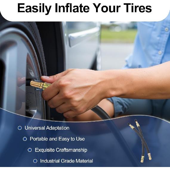 2Pcs Tire Rubber Valve Extension Tube Extender, Valve Stem Extender Tire Inflation Extension Hose Tire Valve Extension Tool For Car Tire Motorcycle