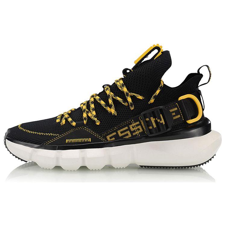 

Кроссовки для баскетбола в стиле ретро Li Ning Wu Dao Lace Up Prm Fabric Non Slip, износостойкие, низкие, мужские, кроссовки, цвет черный, желтый AGBP053-4