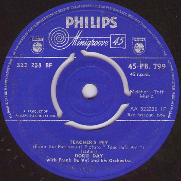 

7inch Record DORIS DAY - Teacher s Pet 45PB799 Philips 1958 UK Pop Used