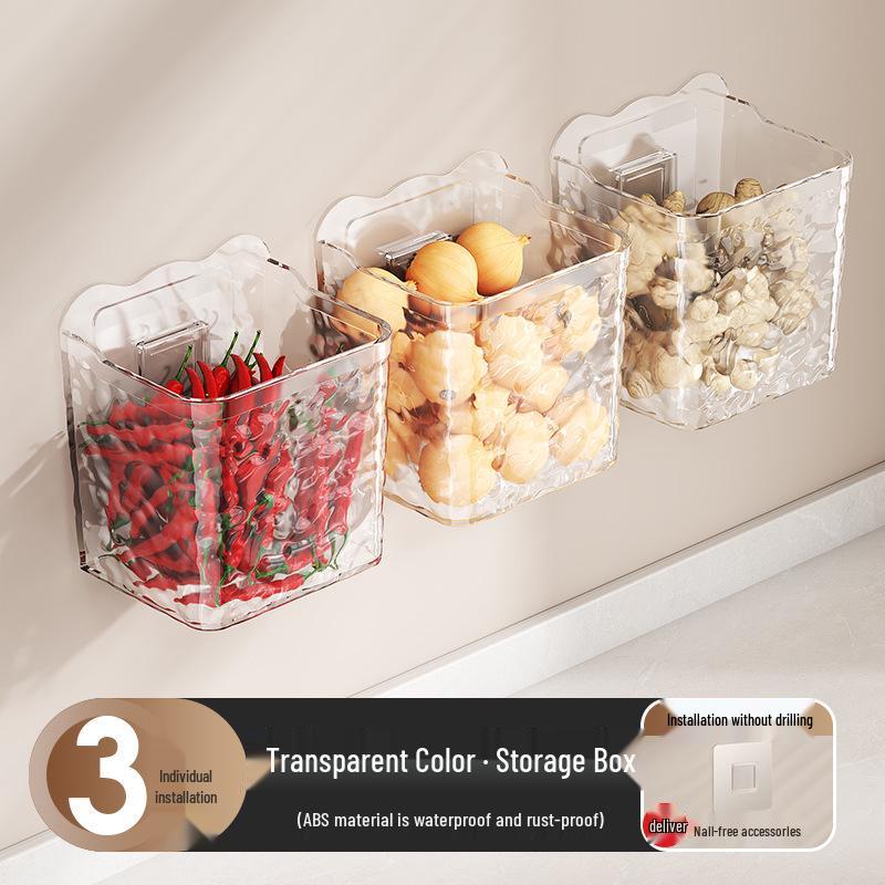 Wall-Mounted Kitchen Storage Basket for Spices & Gadgets