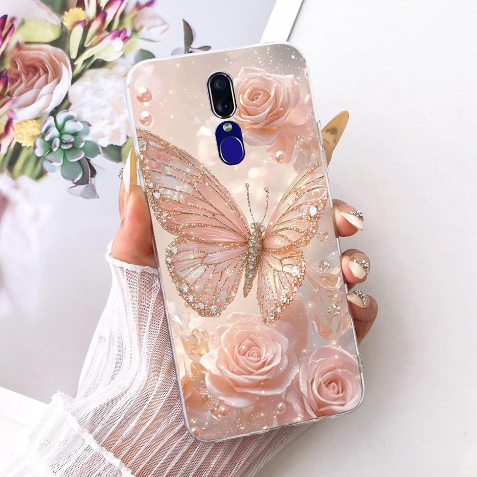 For Oppo F11 Case Cover Luxury Butterfly Love Fashion Flowers Cool Painted Phone Casing For Oppo CPH1913 CPH1911