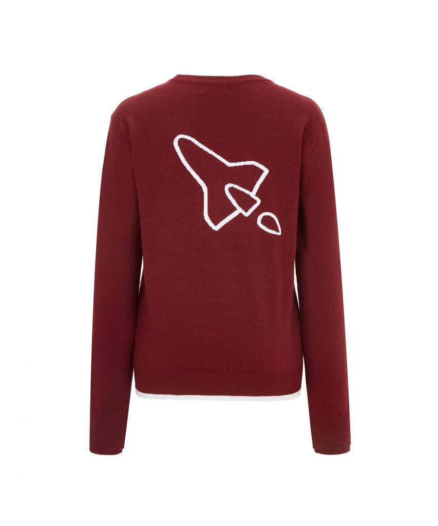 Antomas Spaceship Double Sleeve Round Neck Knit Women'S - Wine