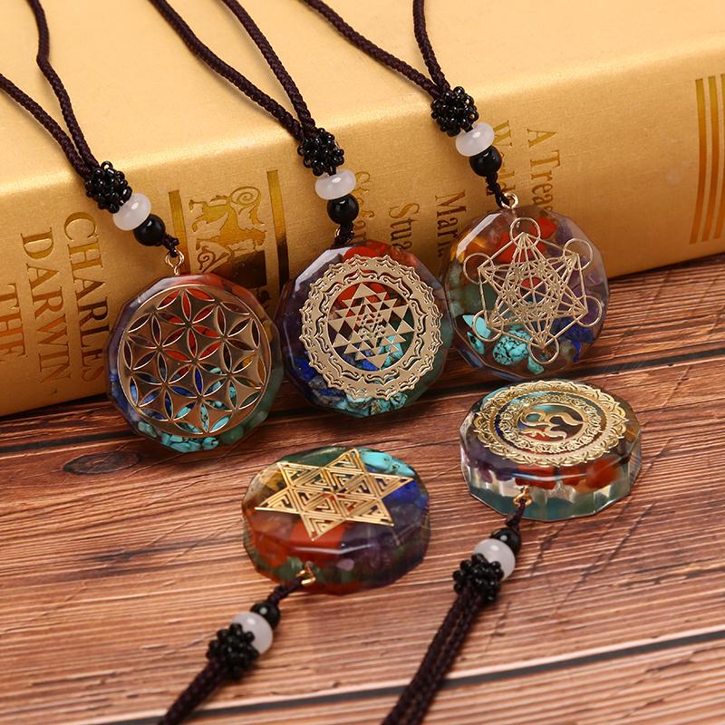 Orgonitový přívěsek Náhrdelník Om Léčení čaker Energie Meditace Šperky Ruční výroba