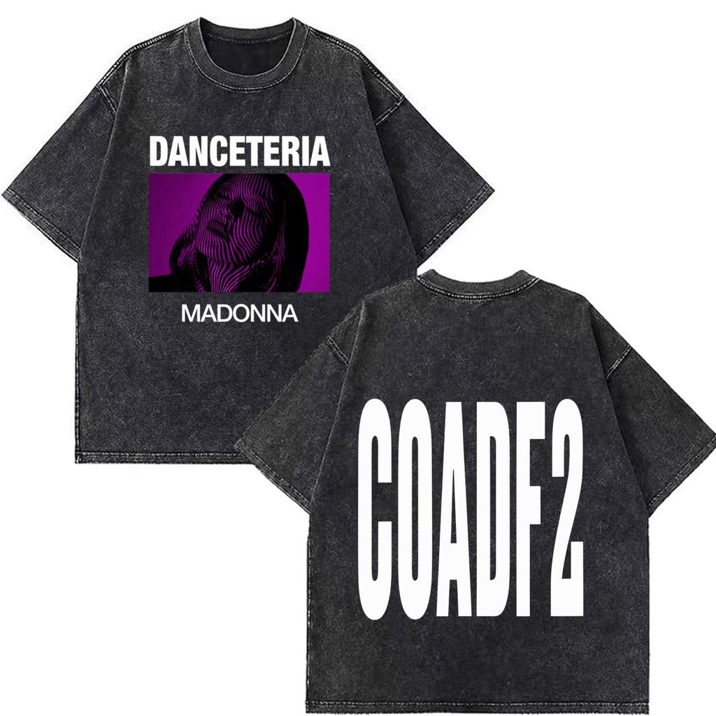 Madonna Confessions Ii Album Tour 2026 Print Vintage Washed Tshirt Men Women Fashion Loose Casual Cotton Hiphop Tshirts Tops