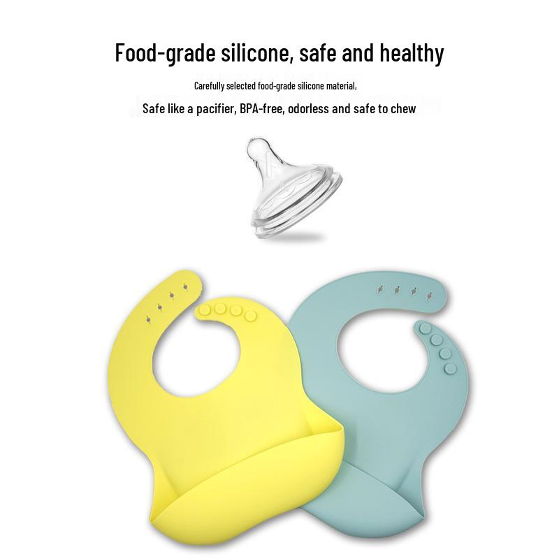 Waterproof, Oil-proof Silicone Bib for Children - Easy to Clean, Anti-stain, Food-grade Material