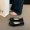 Women Soft Leather Ballet Flats Comfortable Square Toe Slip  Shoes Street Style Ladies Casual Daily Wear Dress Loafers Shoes