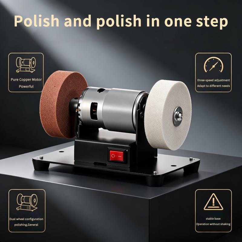 100W Double Grinder Grinding Disc Electric Small Grinding And Polishing Drilling Machine Sharpener