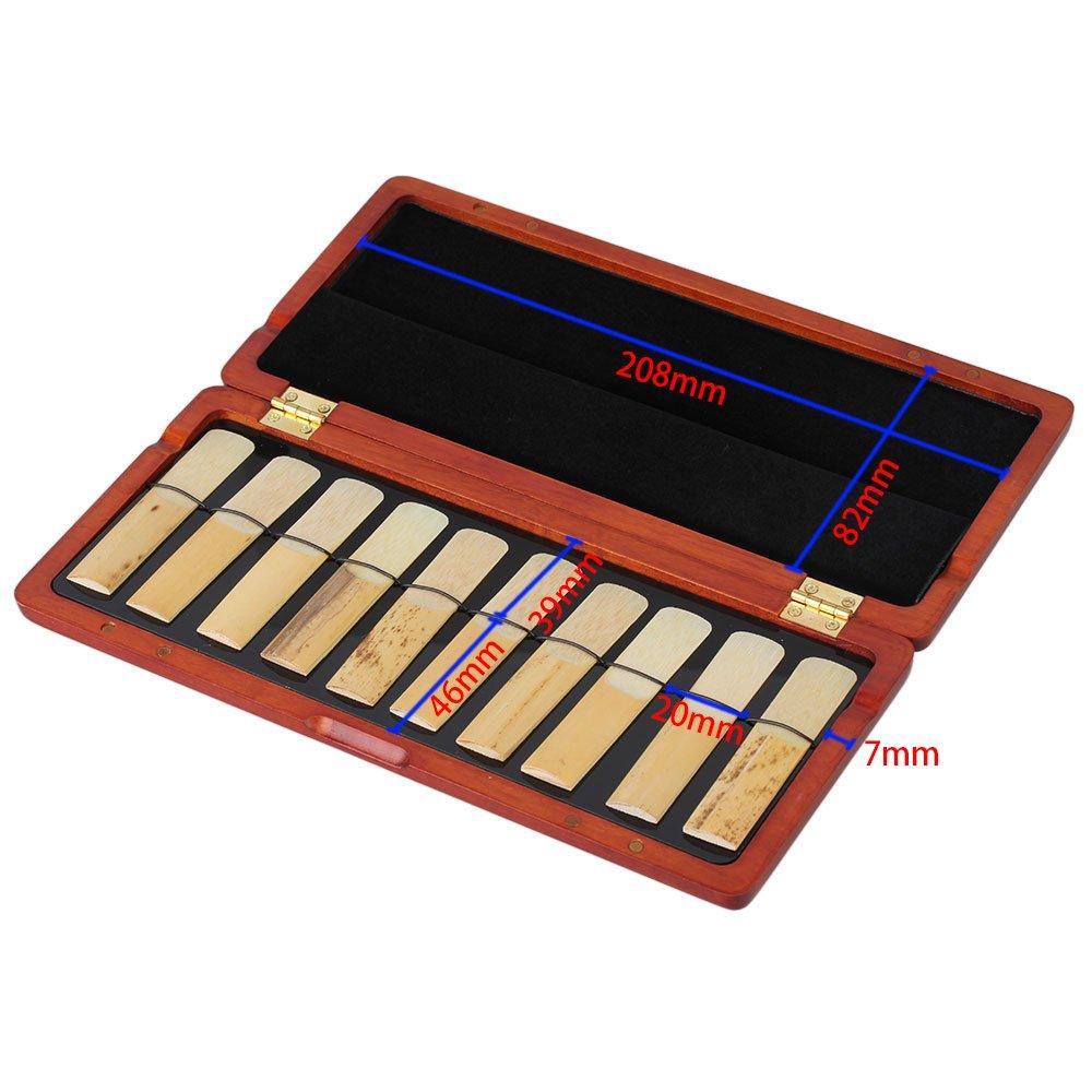 Yibuy Clarinet Reed Case Mahogany 10-Slot
