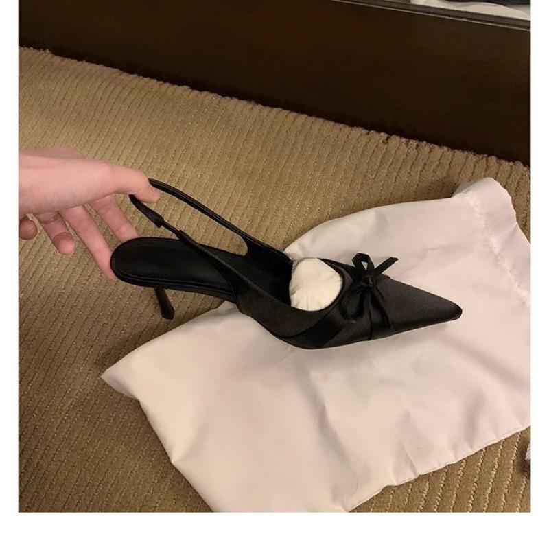 

High-heeled Pointed-toe Backless Single Women s Shoes 34 чорний