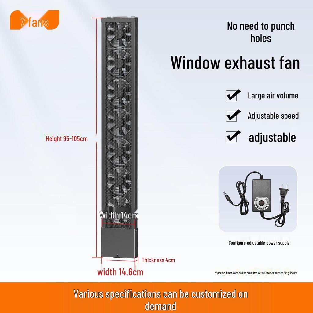 No-Installation, Drill-Free Window Exhaust Fan for Bedroom Ventilation