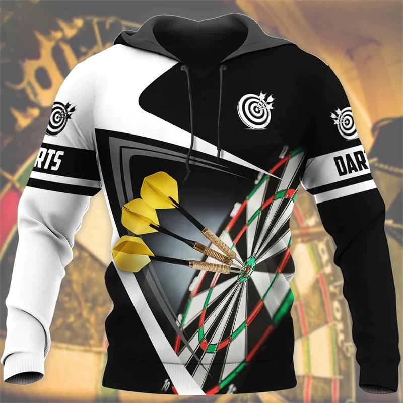 Darts Print 3d Men's Hooded Hoodie Harajuku Personalised Long Sleeve Hoodies Oversized Casual Streetwear Men Clothing Pullovers