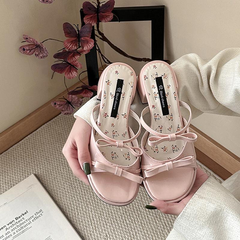 Fashion High-Heeled Shoes Lady Ladies' Slippers Rubber Flip Flops Luxury Slides Butterfly-Knot Slipers Women Hawaiian Designer 2025