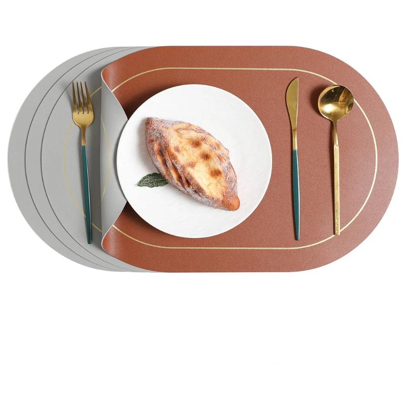 Double-Sided Placemats Nordic Style Kitchen Dining Decor Waterproof Stain-Resistant Place Mats Tableware Pad