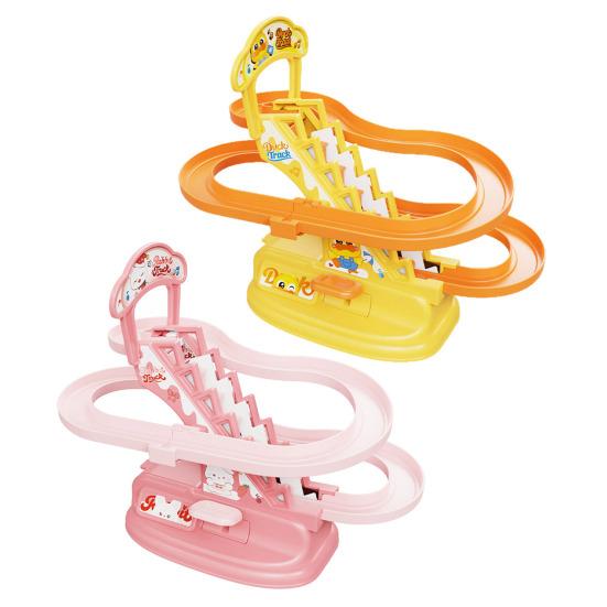 Animal Climbing Stairs Slide Toy Kids Educational Cartoon Duck Rabbit Staircase Climbing Roller Coaster Sliding Track Toy Toddlers Boys Girls Gift