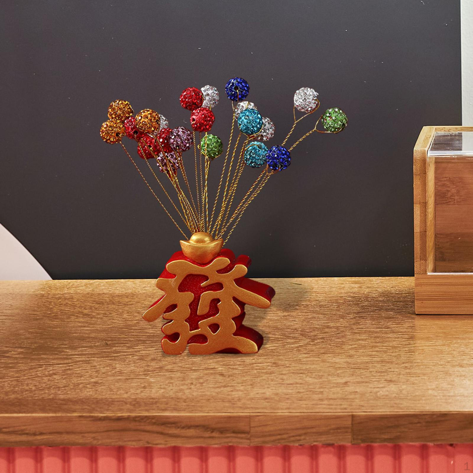 

Resin Figurines Sculpture, Tabletop Farmhouse Shiny Balloon Decorative Traditional Chinese Wealth