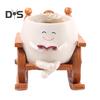 Smile Face Flower Pot Resin Rocking Chair Reading Planter Pot Smiling Succulent Flowerpot for Indoor Outdoor Plants