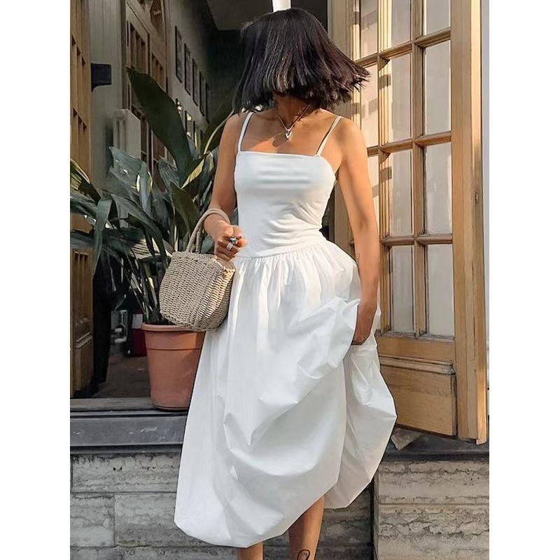 New Arrival Fashion French Style Temperament Pettiskirt Suspenders Backless Dress Strap Top Backless Dress