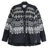 Sacai 19-04739 Fair Isle Embroidery Side Zip Shirt Blouson/ Jacket 2 blackUsed