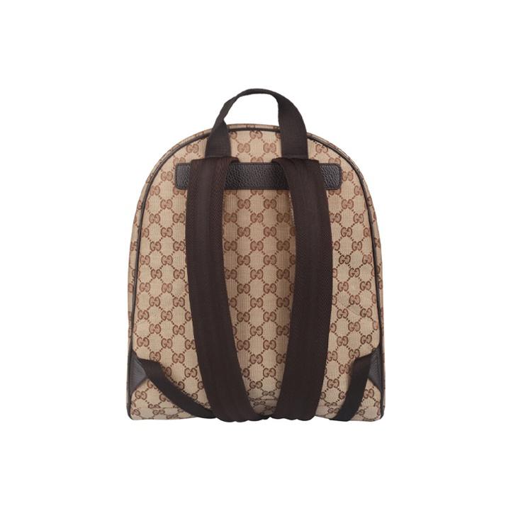 Gucci Vintage Logo Textilní a Kožený Batoh Unisex Batohy Ebenově Hnědá 449906-KY9NN-9873