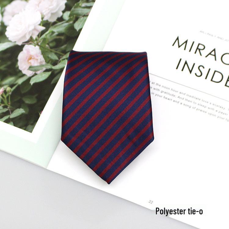 

2024 Men s Jacquard Polyester Silk Tie - Floral and Stripe Design
