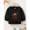 European Sizes Cute Christmas Reindeer Letter Print Sweatshirt for  Kids Aged 0-3, Perfect for Everyday Wear