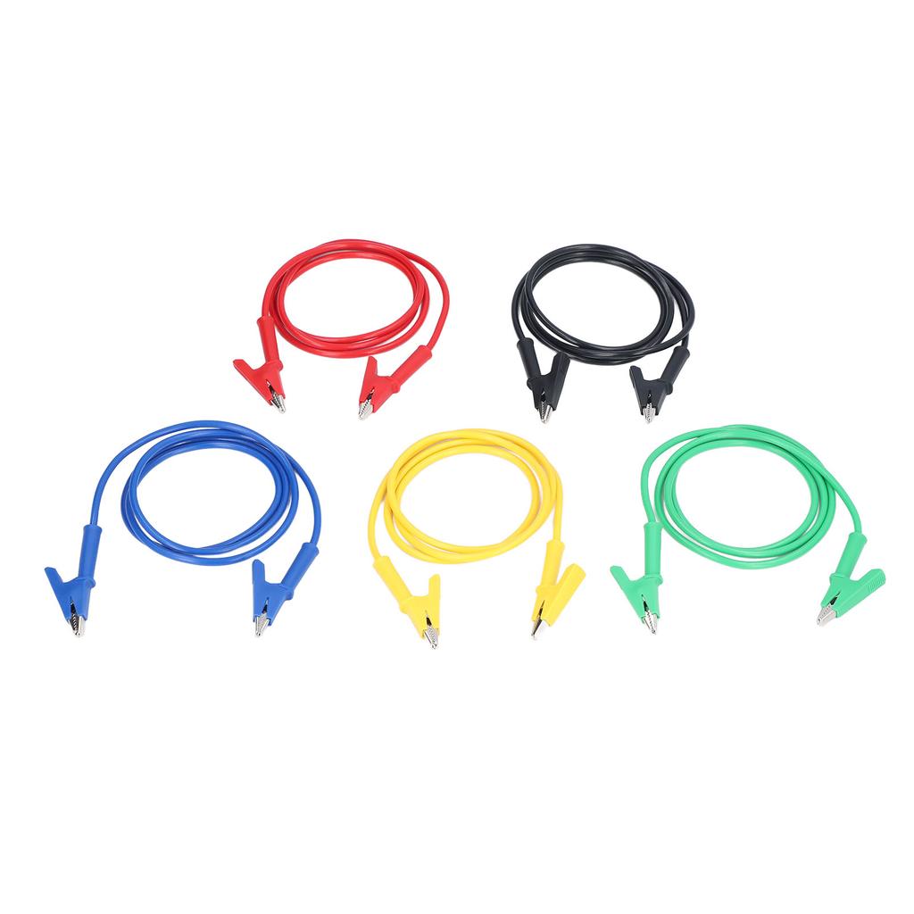 5Pcs Crocodile Clip Test  Dual Ended 10mm Opening Testing Cable Wire for Battery Vehicle