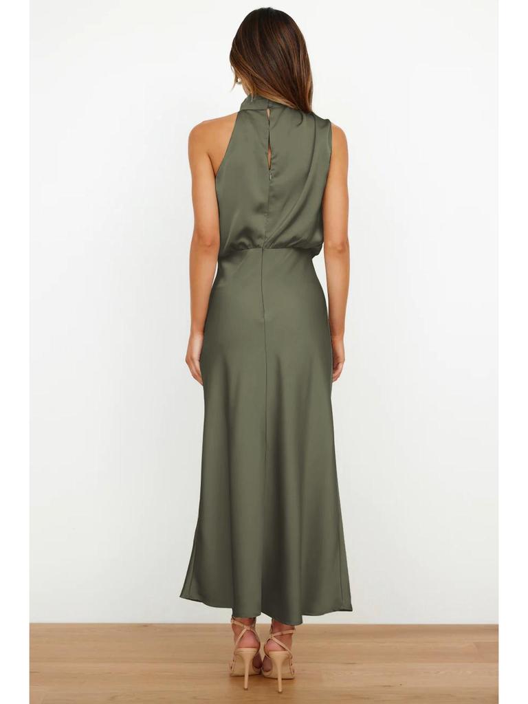 Elegant Satin Sleeveless Dress: High-End Spring/Summer Collection