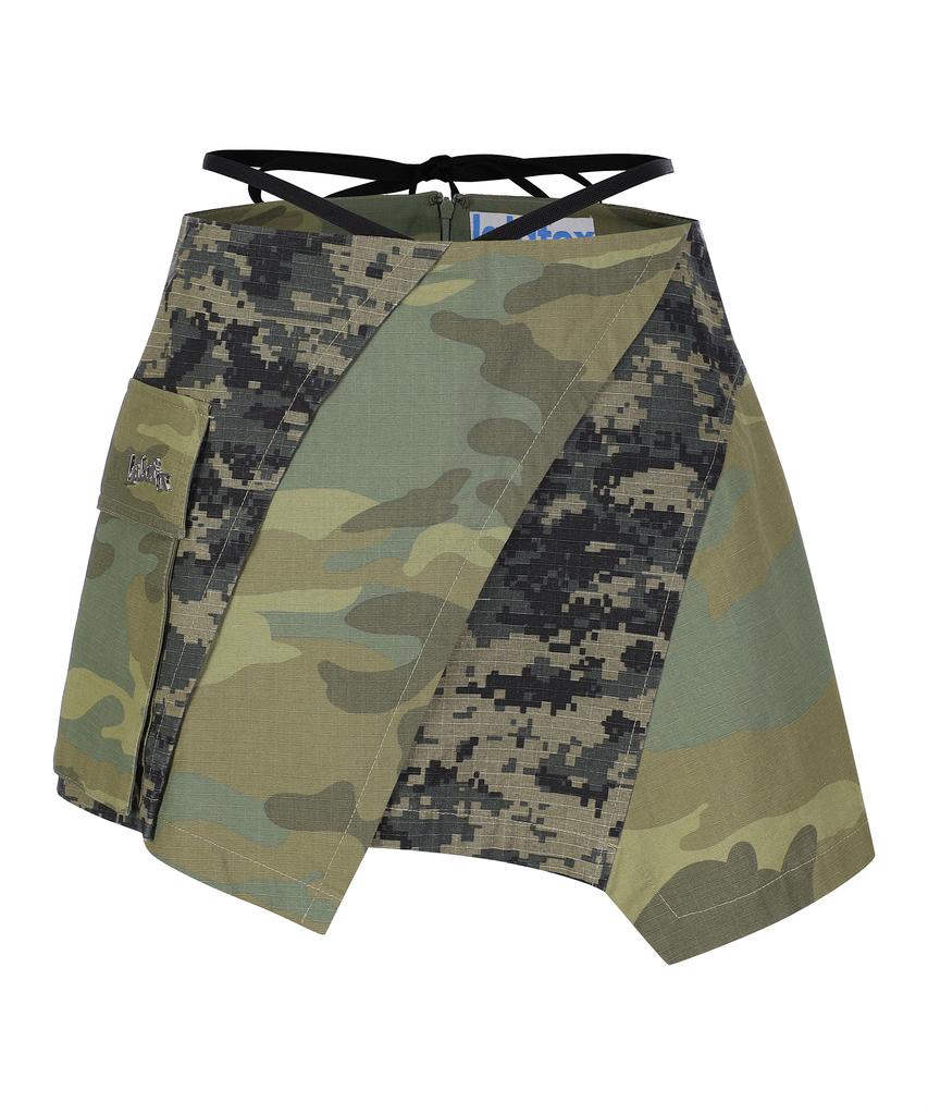 Lara Fox Kamo Skirt Khaki Bq2Ws001