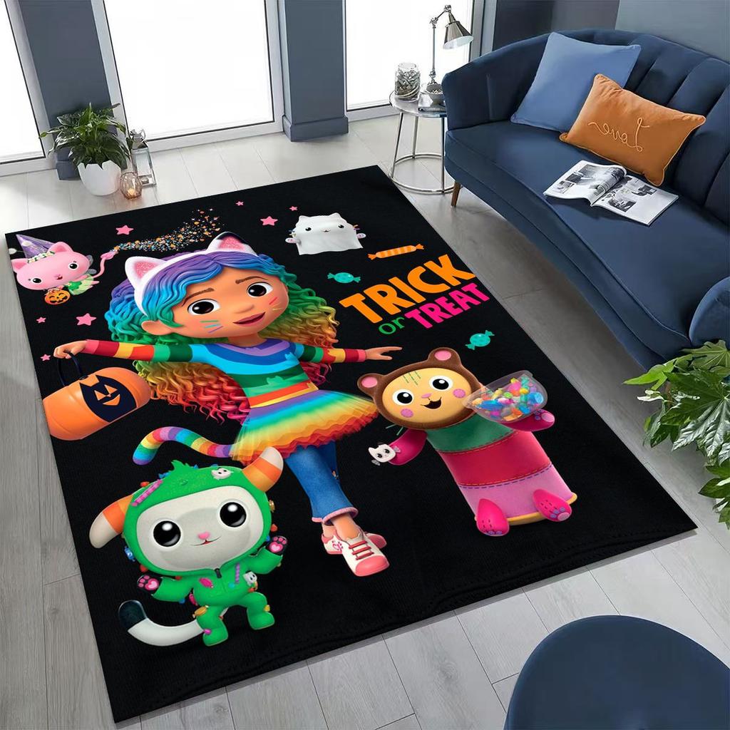 3D kreslený roztomilý Gabiin domeček pro panenky Dívčí dárek Koberec do ložnice obývacího pokoje pohovky Dům Rohožka Dekorace, Velká dětská protiskluzová podlahová rohož