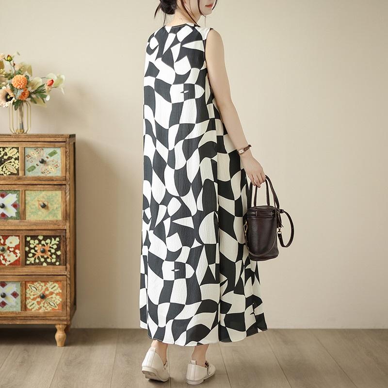 Sleeveless Plus Size Cotton Vintage New In Dresses for Women Casual Loose Long Summer Dress