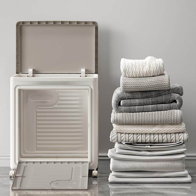 1PCS Home Laundry Storage Box with Rollers Laundry Storage Dirty Laundry Basket Large Capacity Children's Toy Storage Organiser