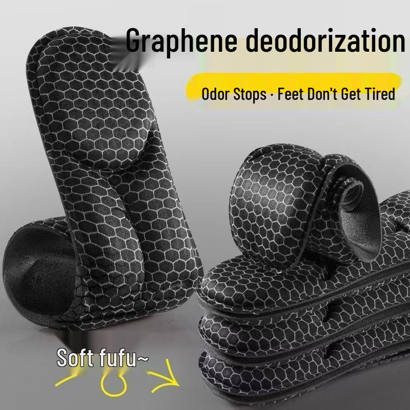 4D Graphene Antibacterial Breathable Insole: Sweat-Absorbing, Comfortable, Thick, Elastic Shock Absorption for Men & Women