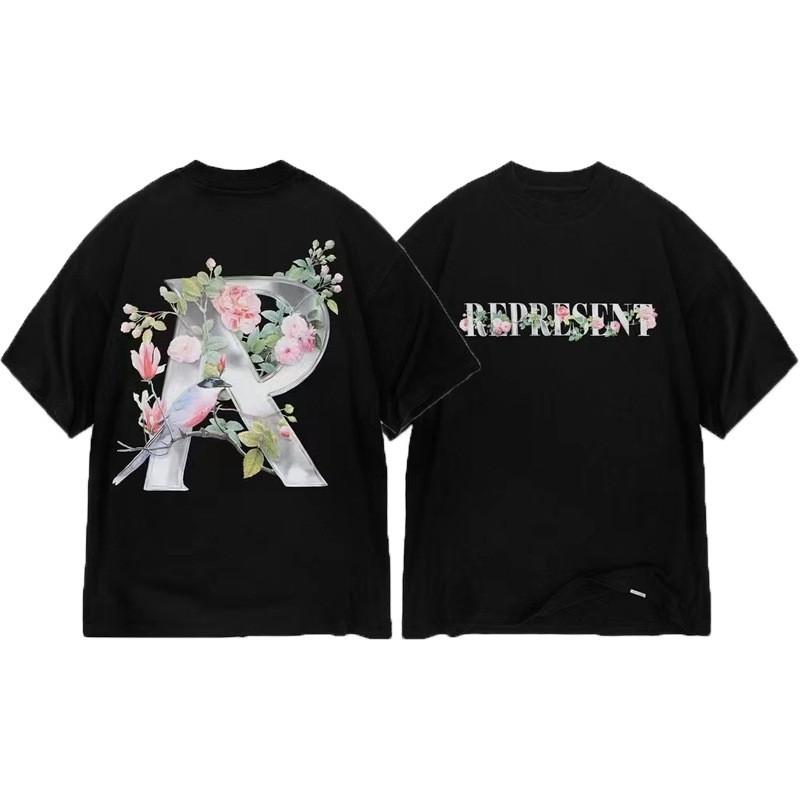American Vintage High Street T-Shirt Cartoon Print Loose Fit Short Sleeve Men Women Teens