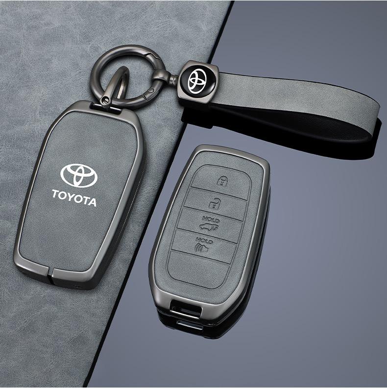 SRJU4 Zinc Alloy Car Key Case Cover For Toyota Camry Corolla RAV4 Highlander Avalon 2015 2016 2017 2018 Protector Shell Auto Accessory