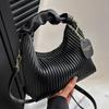 Retro Texture Pleated Portable Small Bag Women 2025 Korean Simple Fashion Small Square Bag Niche Versatile Shoulder Bag