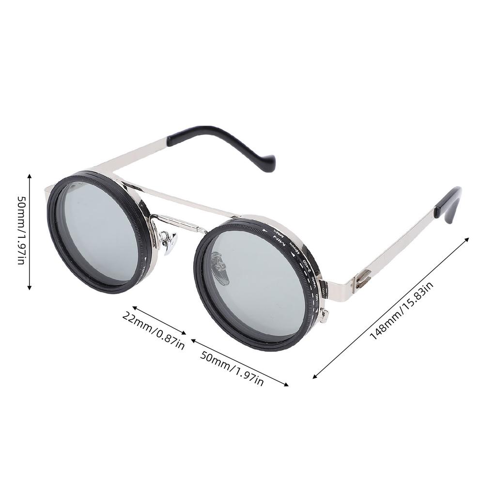 Adjustable Tint Sunglasses Round 1 9 Gears Polarized Sunglasses with ND Filter Lenses for Driving Fishing Outdoor Use