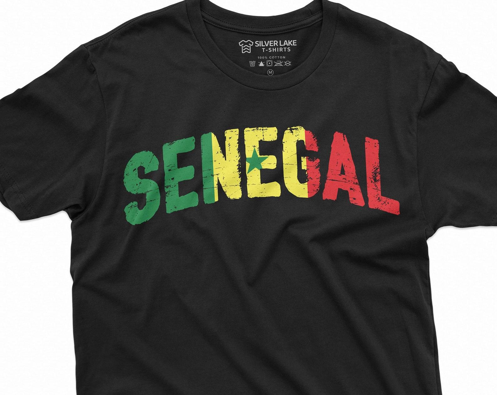 Senegal T-shirt Republic of Senegal Flag Text National Symbolism Mens Unisex Patriotic Senegalese T-shirt 2XL