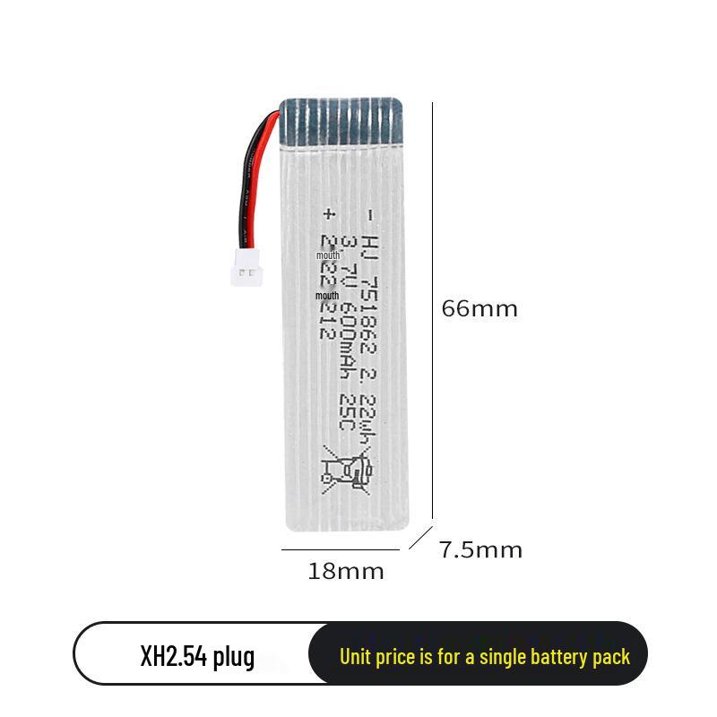 3.7V 600mAh LiPo Battery 25C for UDI U818A RC Aircraft