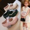 Koreanischer Stil Mädchen Schleife Hoher Absatz Prinzessin Tanzschuhe für Kinder
